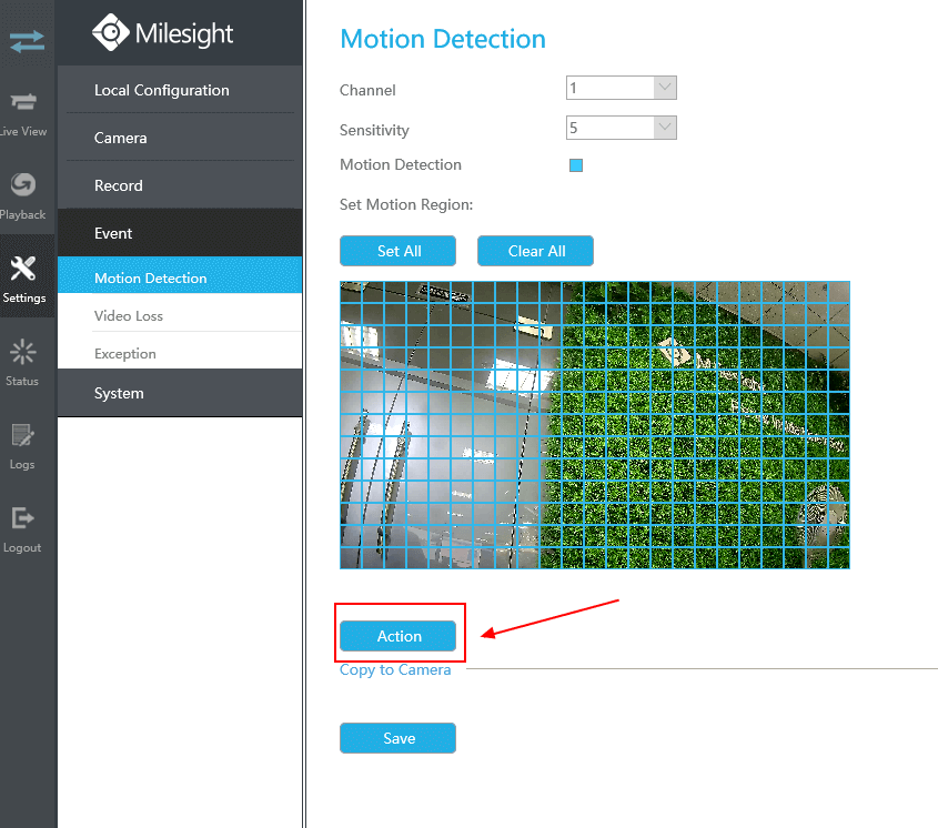 Other actions for motion detection